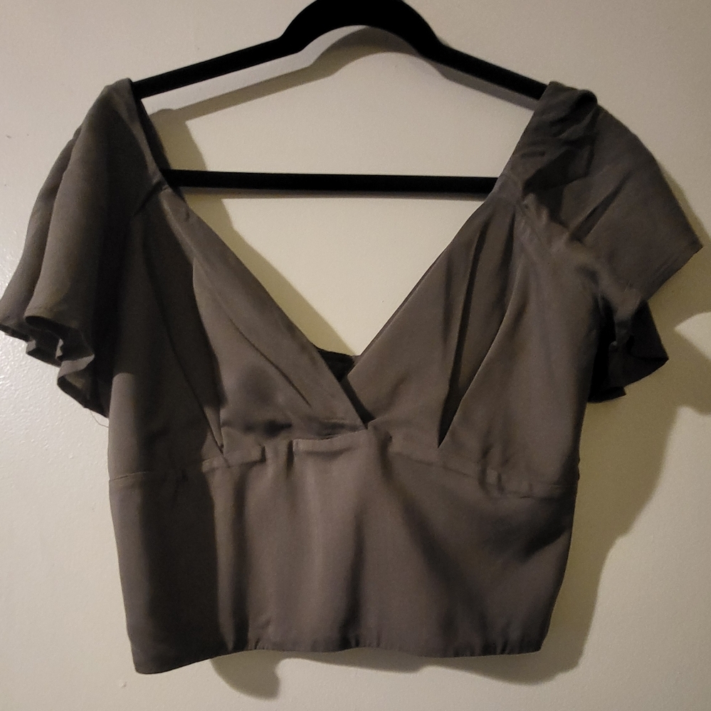 Stylish Olive Green Crop Top